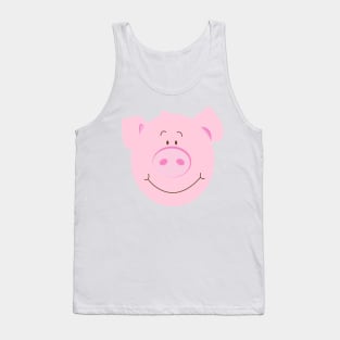 Cute Happy Pig - Purple Tank Top